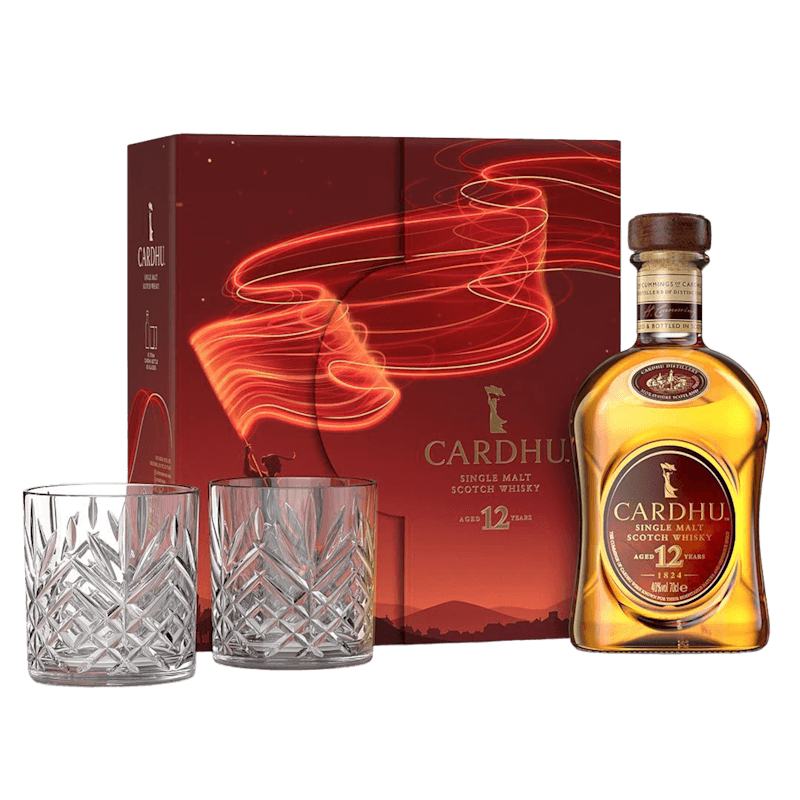 Cardhu 12 Year Old Single Malt Scotch Whisky 70cl Giftpack with 2 Glasses