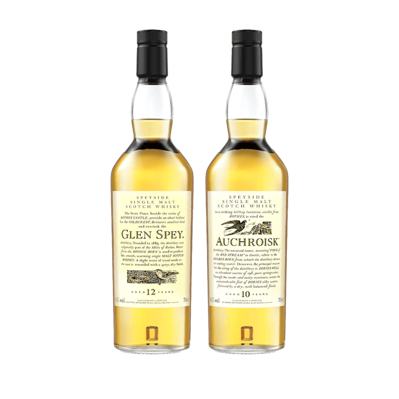 Flora & Fauna Bundle - Auchroisk 10 Year Old + Glen Spey 12 Year Old Single Malt Scotch Whisky, 2x70cl