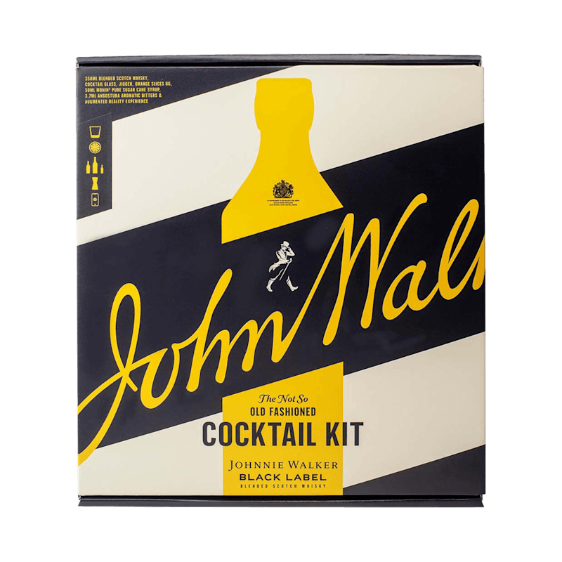 Johnnie Walker Black Label Blended Scotch Whisky 35cl, The Not So Old Fashioned Cocktail Kit Giftpack